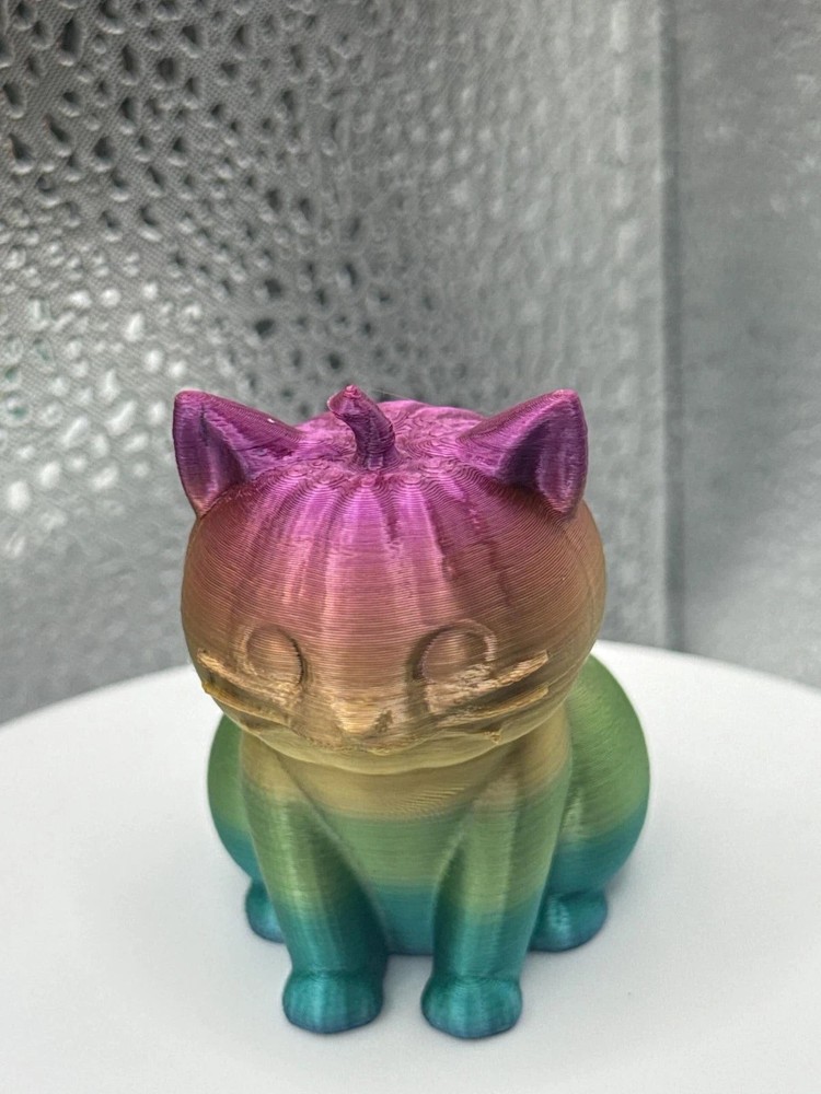 3D Printed Gradient Pumpkin Cat