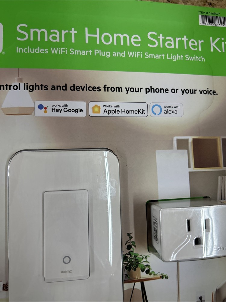Wemo Smart Home Starter Kit Smart Plug & Switch Controlled Google Apple Alexa