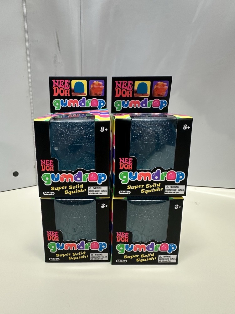 Nee Doh Gumdrop Super Solid Squish Needoh Gum Drop Blue RARE