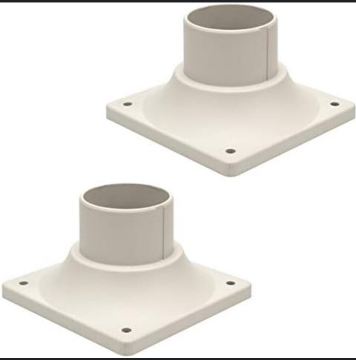 Heavy Duty Pier Mount Adapter for 3" Surface Mount Post, Mounting Hardware...