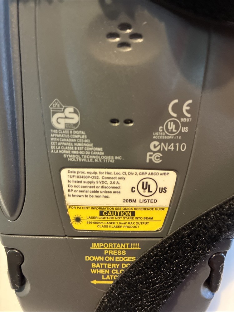 SYMBOL PALM COMPUTING PLATFORM SCANNER CLASS II LASER SPT1700