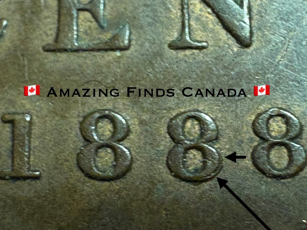 Error 1888 Double 8 & Die Cracks Canada Large 1 Cent - High Grade Coin