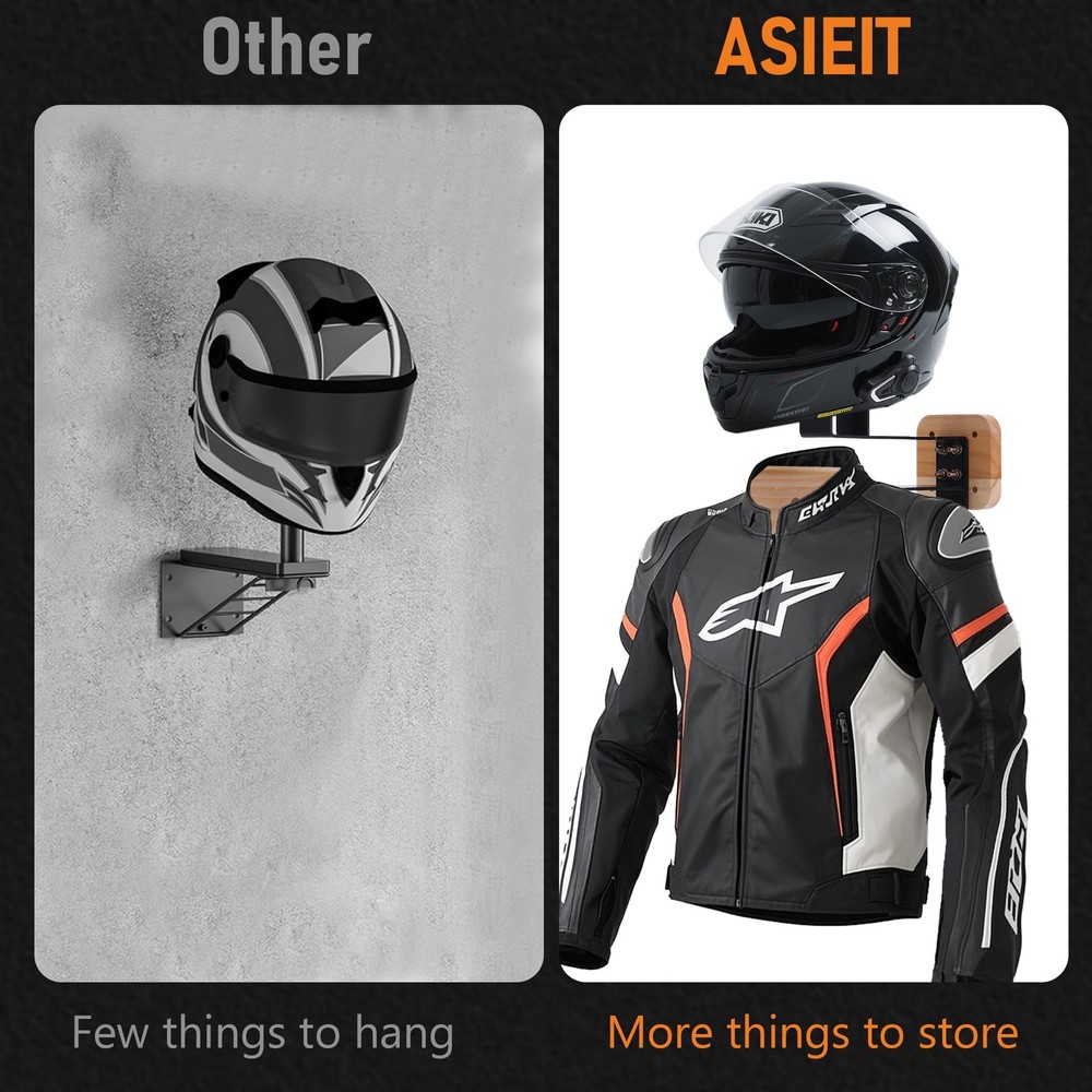 Motorcycle Helmet Wall Mount Holder - Tactical Gear Storage & Display Rack