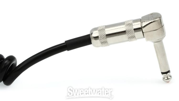 Lava Cable Mini Coil Instrument Cable 6" Angled-Angled - Black