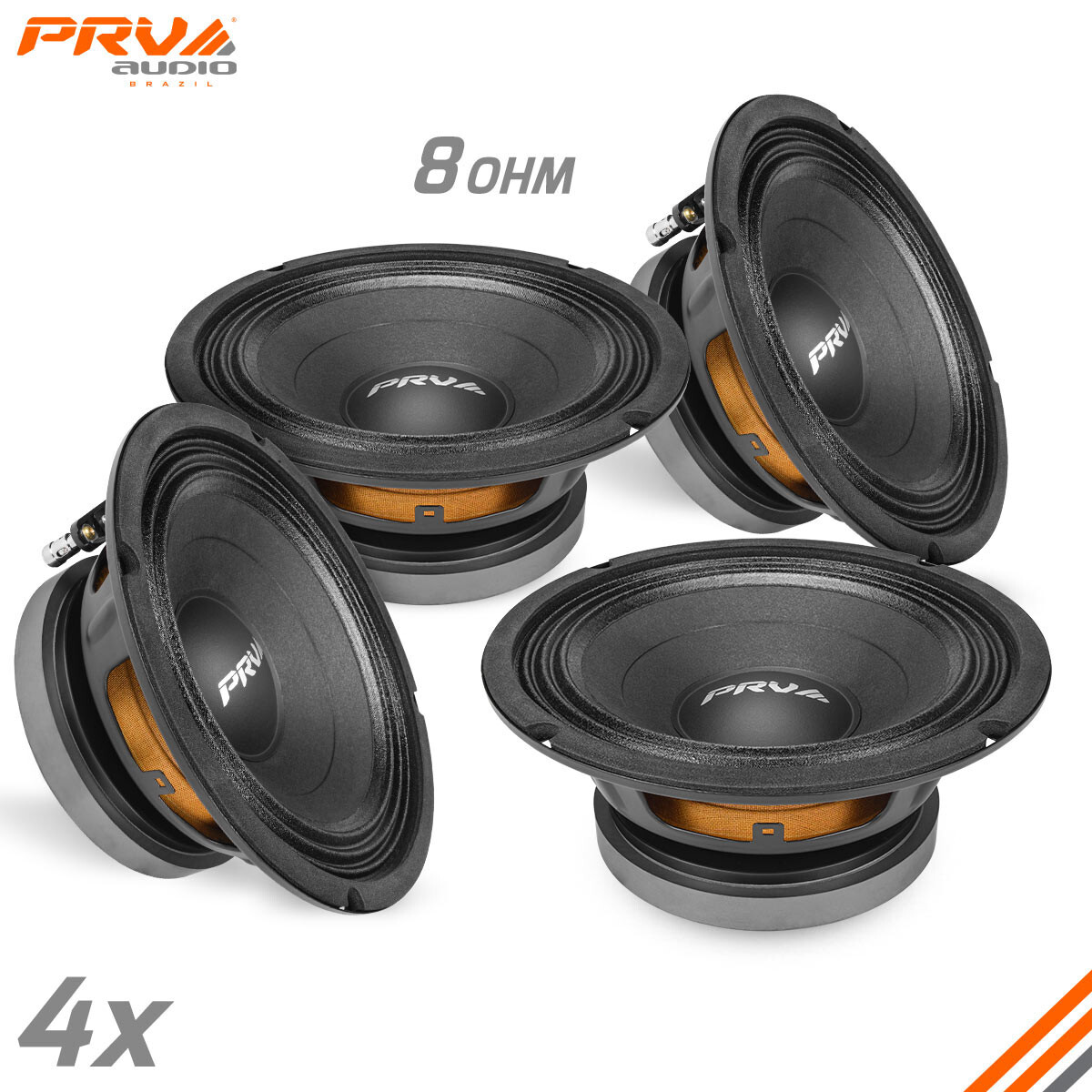4x PRV 8" Midbass Speakers 8MB500 Pro Audio 8 Ohm 2000 Watts