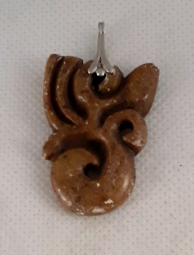 Carved Gemstone Ethnic Symbol Pendant
