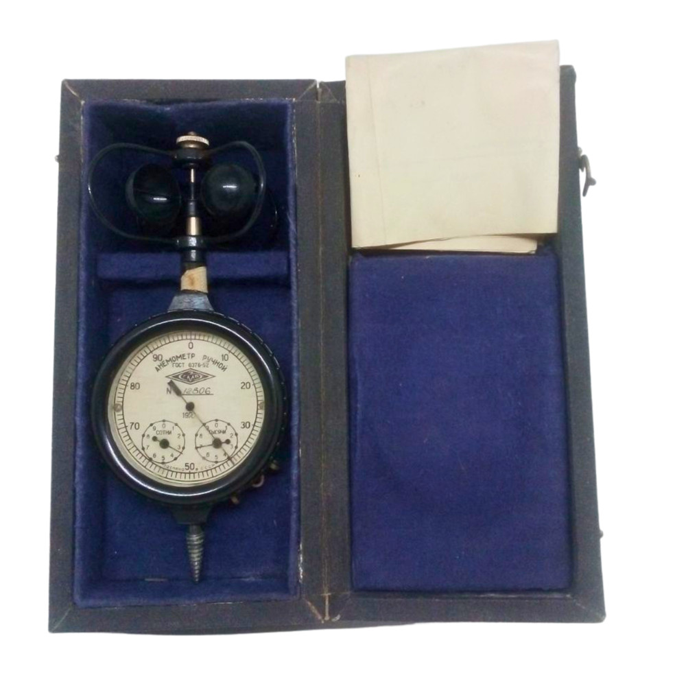 Vintage Soviet Anemometer Science Indicator Device Measure Wind Velocity 1970s