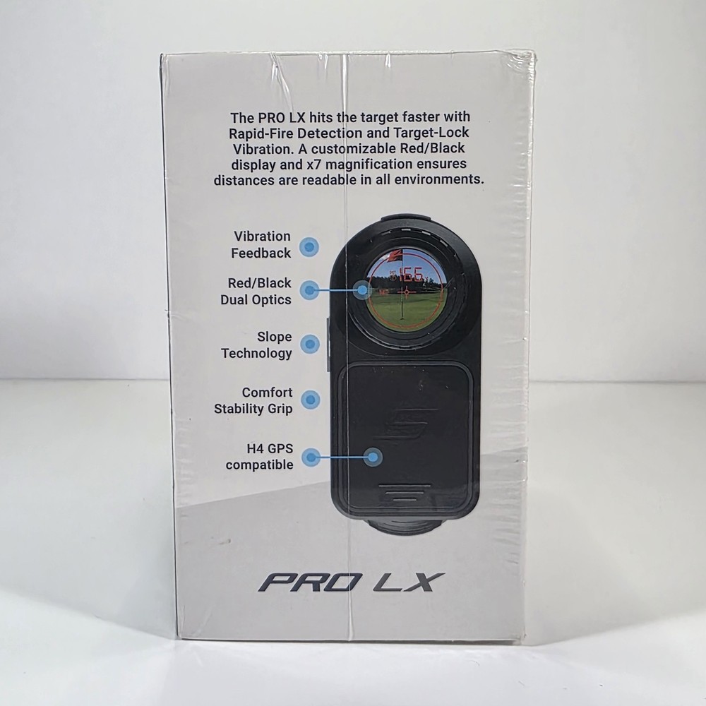 Shot Scope Pro LX Golf Laser Rangefinder Target Lock Rapid Fire Detection - Gray