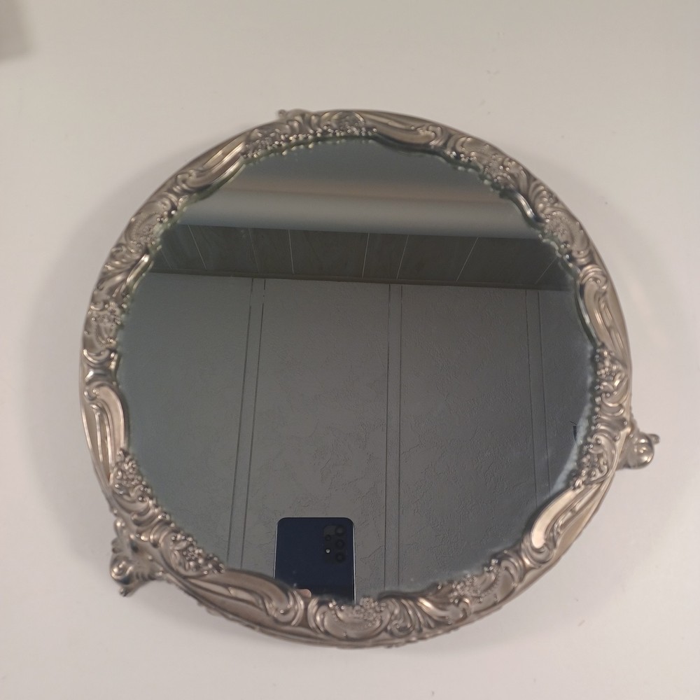 Wallace Baroque Older Rococo Plateau Mirror Buffet Server  Stand ~11 1/2”