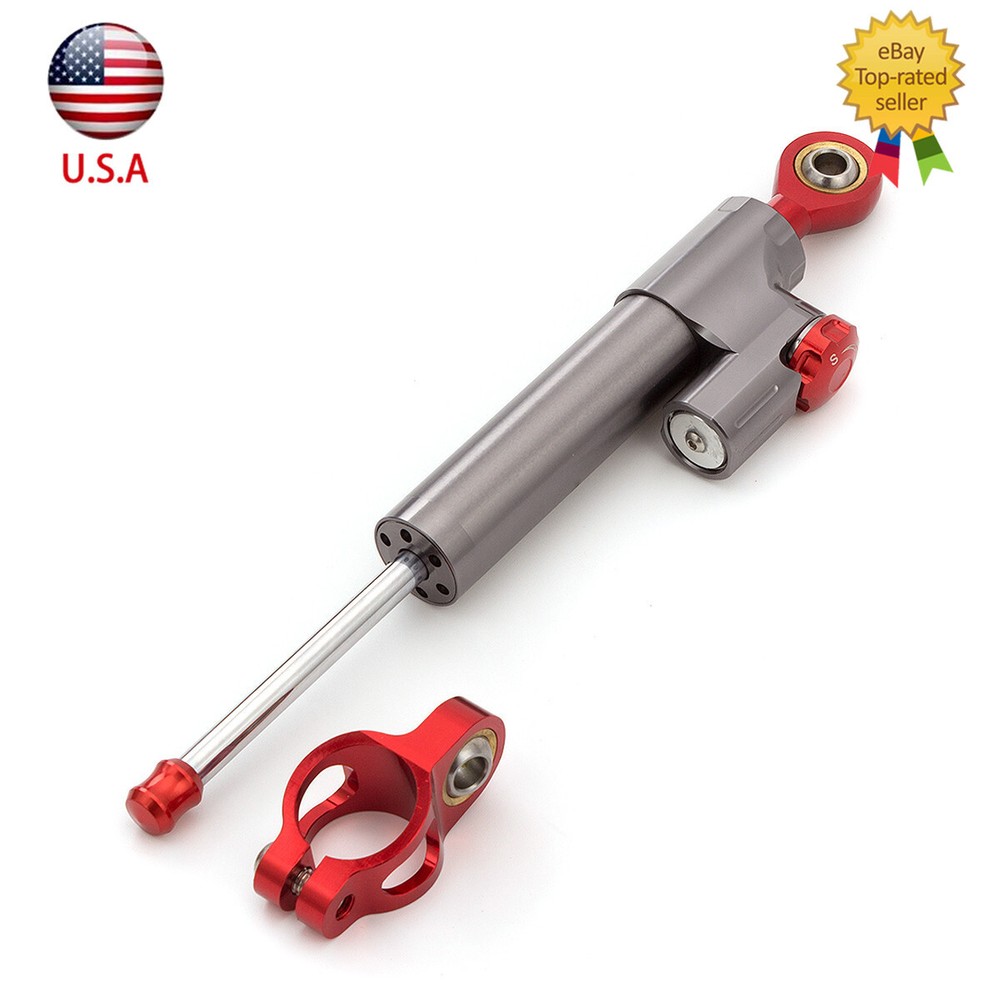 255mm Steering Damper Linear Stabilizer Reversed Shock Absorption US CNC Adjust