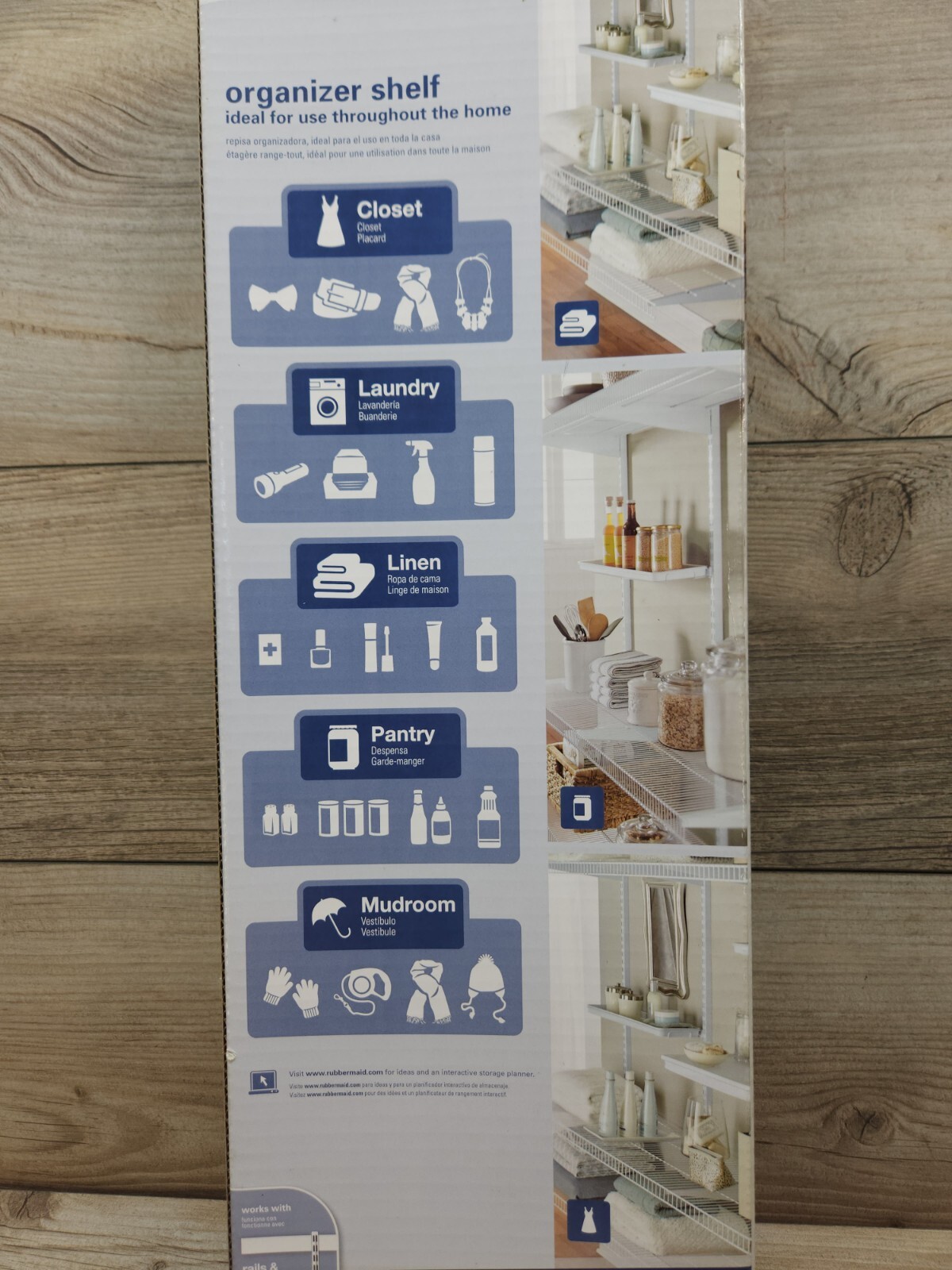 Rubbermaid FastTrack Closet Organizer Shelf 23.9 x 4.5 x 1.2