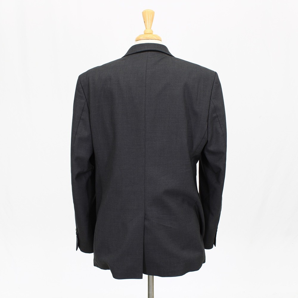 Ralph Lauren 46L Gray Solid Wool Two Button Sport Coat Blazer Jacket