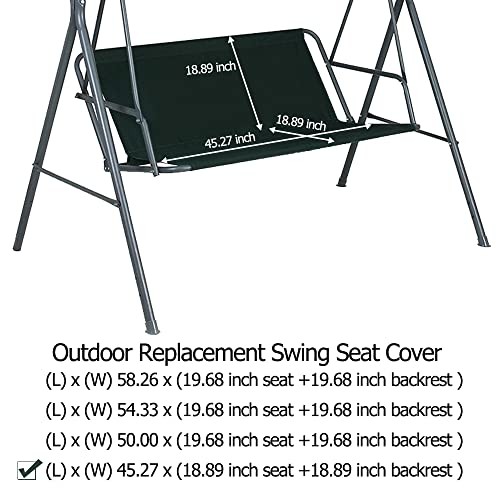 Upgraded Outdoor Replacement Swing Seat Cover Patio Swing Cover Chair Bench
