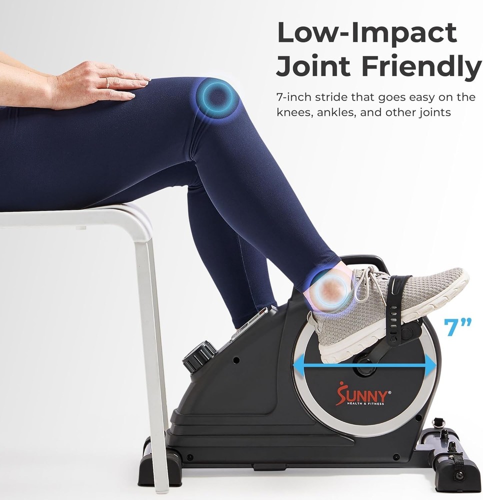 Dual Function Under-Desk Bike Trainer Mini Exercise Machine Senior Training