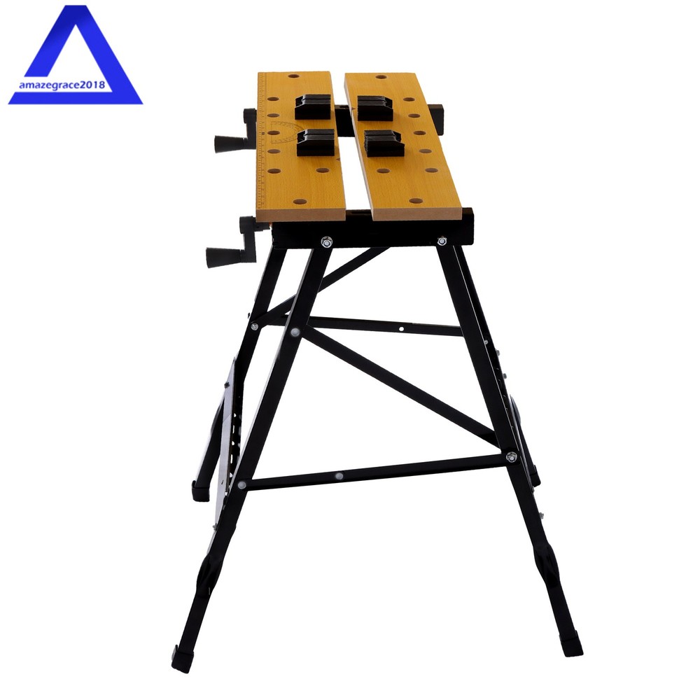 220lbs Folding Workbench,Vise Garage Steel Work Table Workshop Tool Storage