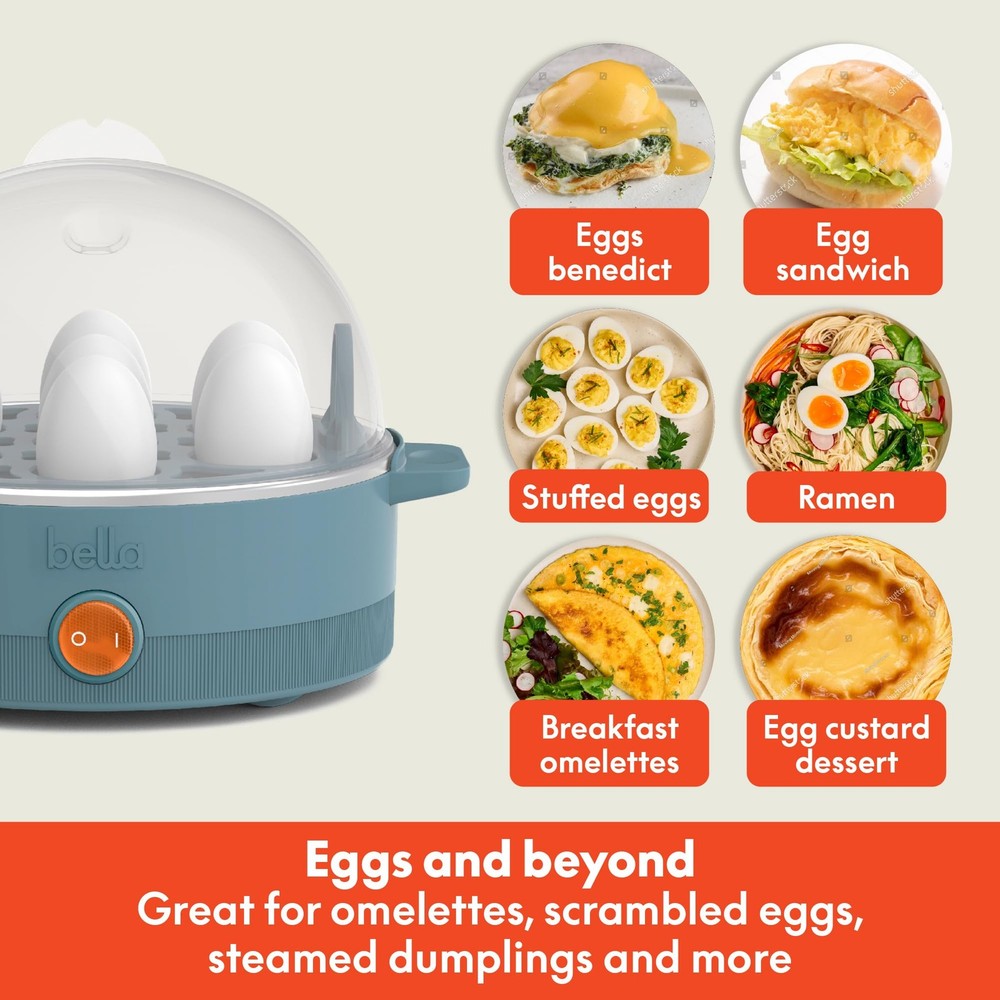 Electric Egg Cooker set 7 Eggs Surf Blue Steamer kitchen tool