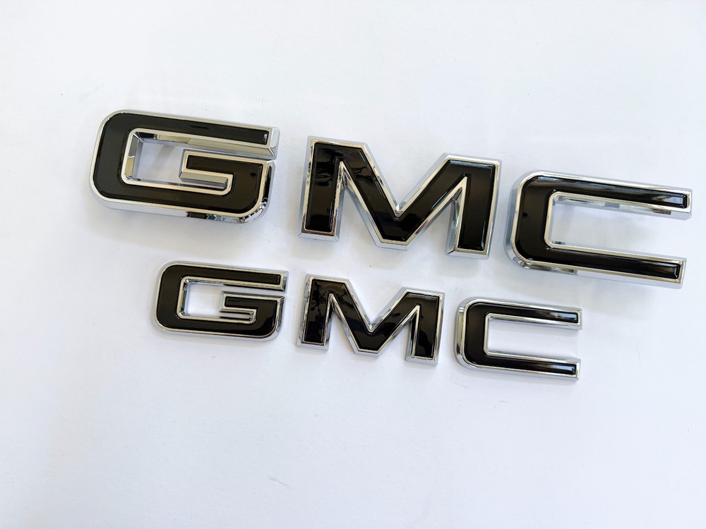 2025-26 GMC Yukon AT4,Elevation XL Front & Rear Chrome Black Emblems