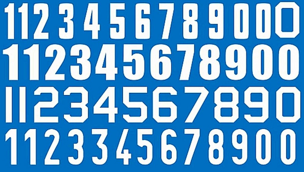 Start Numbers White 11 mm 1:32 Decal Transfer 22-1