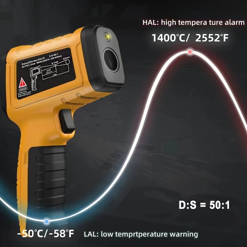 BSIDE H3 Digital Infrared Thermometer Laser IR LCD Temperature Meter Pyrometer