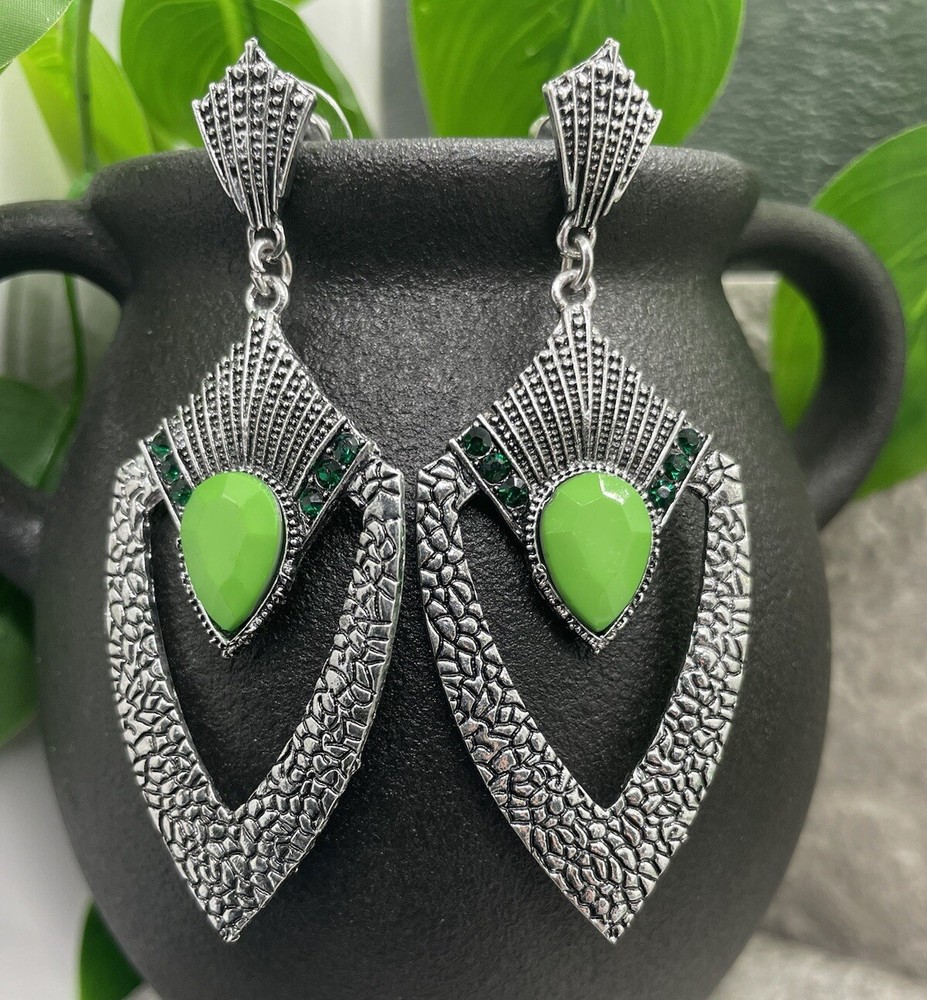 3” Silver-tone Earring Set Boho Bead Retro Drop Dangle New Free Ship B1386