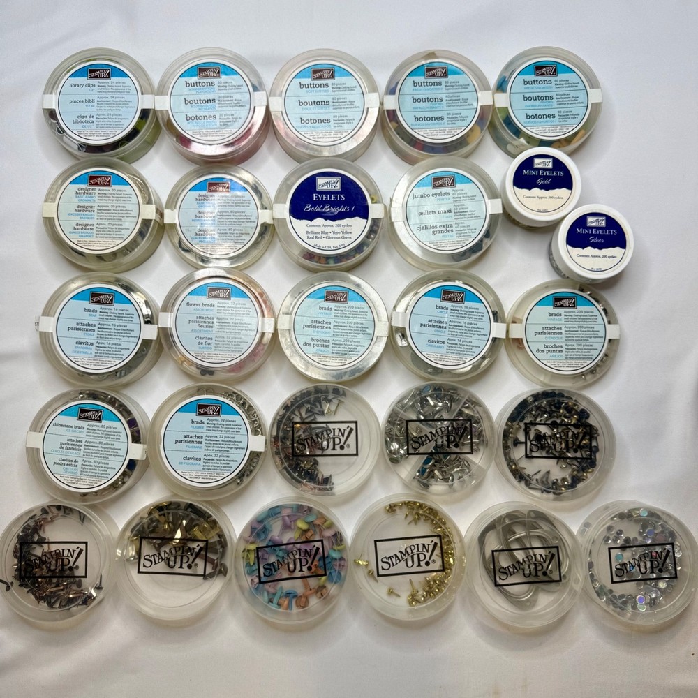 Stampin Up Stack & Store Caddy Carousel w/27 Embellishment Packs 9 Empty Black