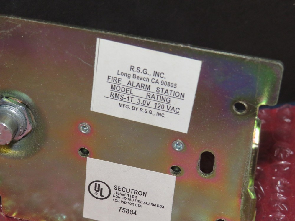 SECUTRON RMS-1T FIRE ALARM PULL STATION