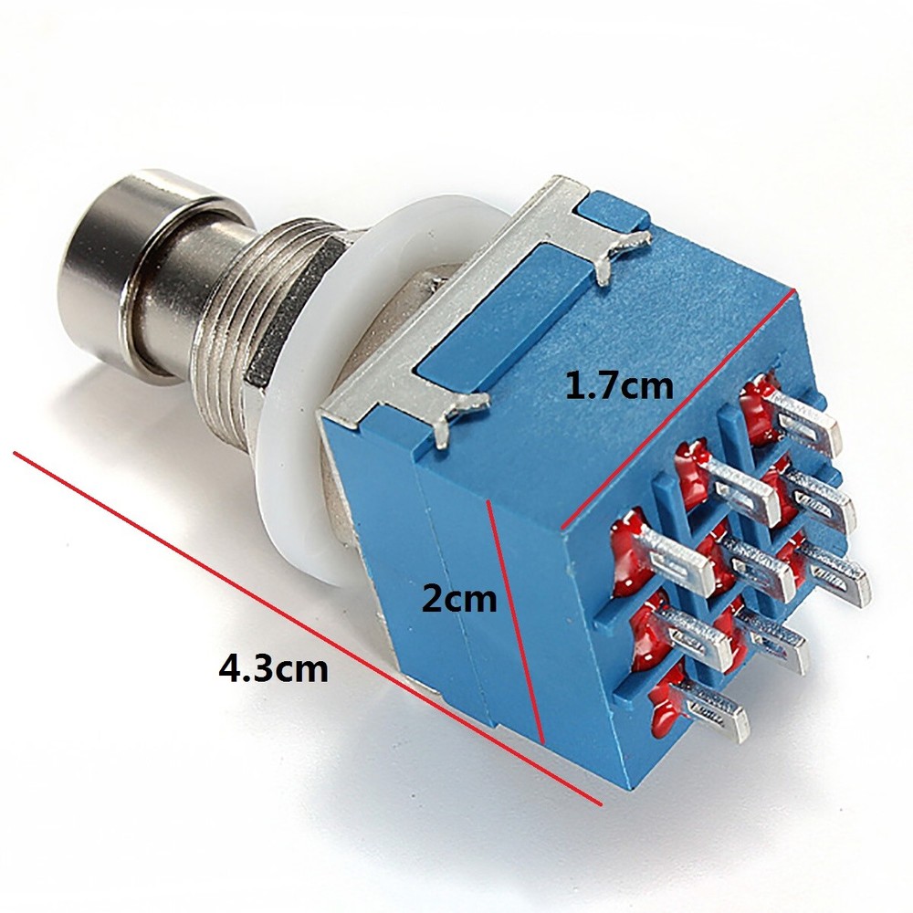 10Pcs Latching On-On 9Pin Foot Switch 3PDT Guitar Effects Pedal Stomp Box Button