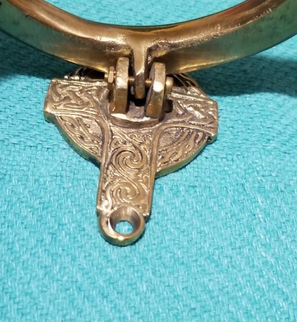 Solid Brass Large Irish Celtic Claddagh  Ring Door Knocker 6" x 4.5" Nice
