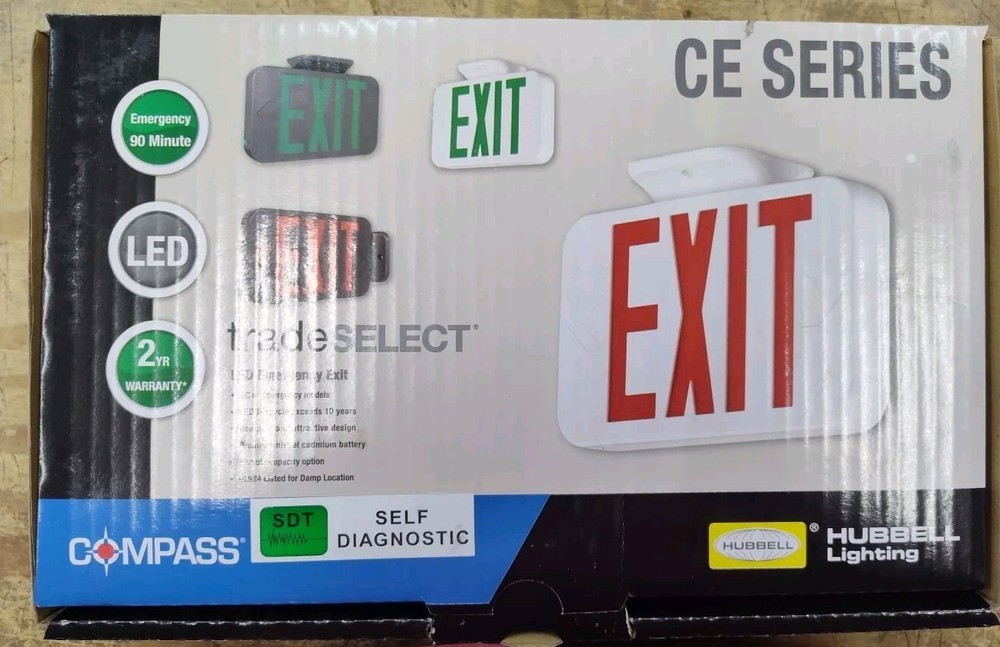 Compass Exit Sign CERSD self diagnostic trouble codes and test. battery backup