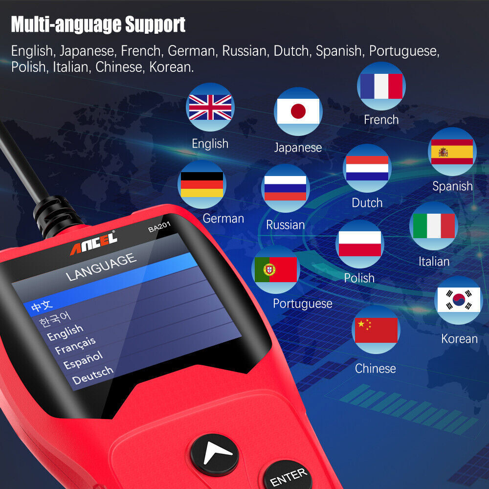 12V Battery Load Tester Auto Digital Analyzer Alternator Cranking Charging Test