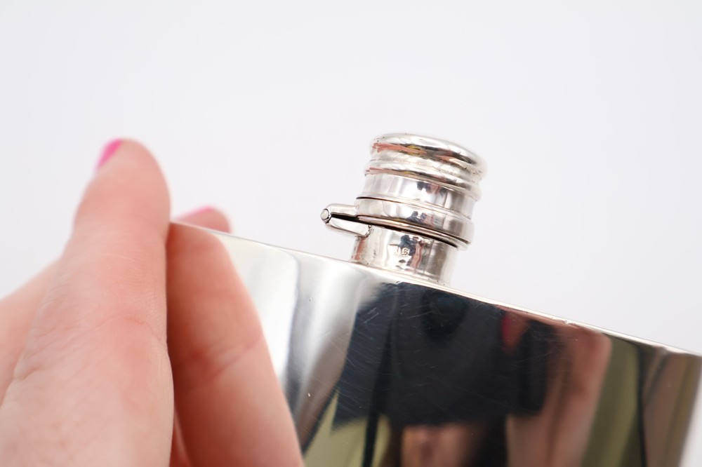 Quality Antique Solid Silver Hip Flask Hallmarked Birmingham 1892