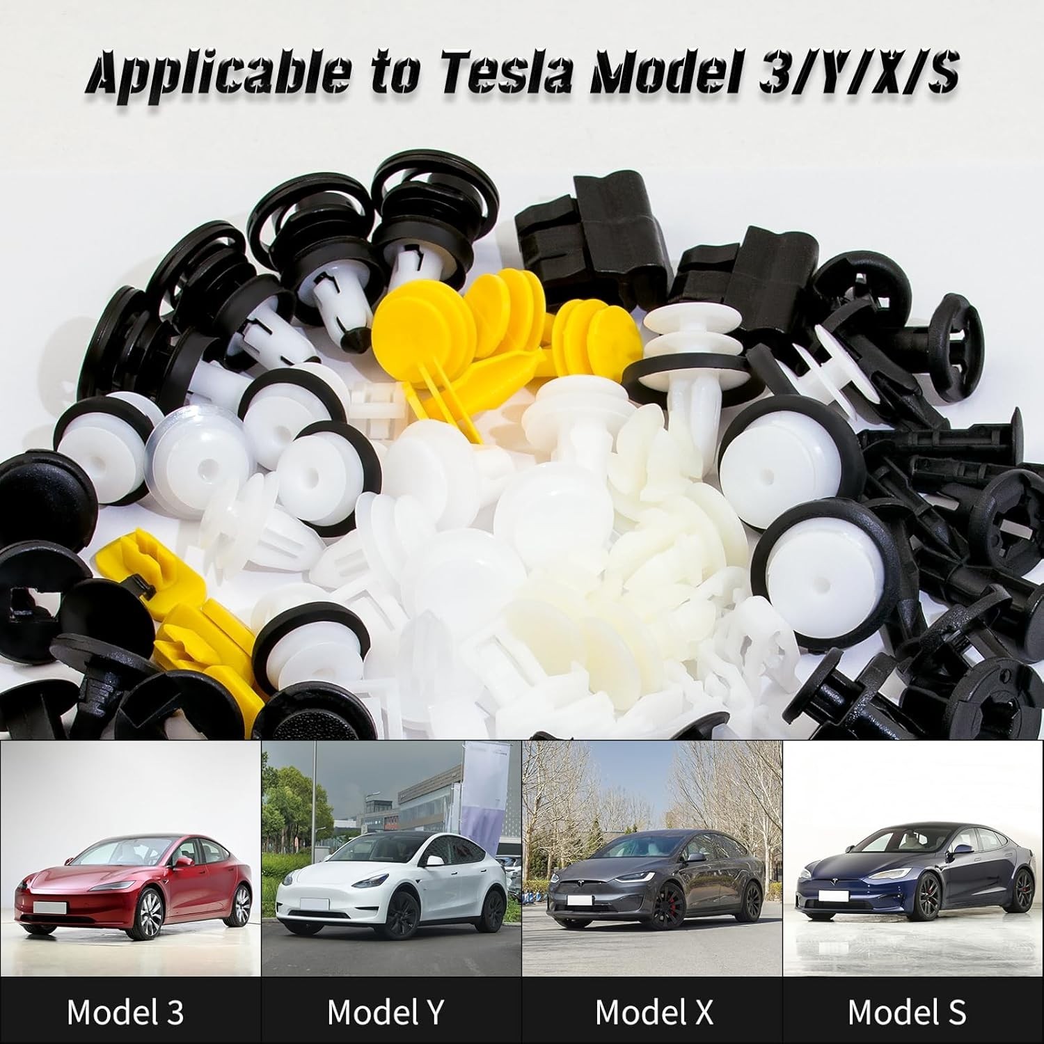 70 Pcs Tesla Clips Tesla Bumper Fender Liner Push Retainer Fastener Rivet Cli