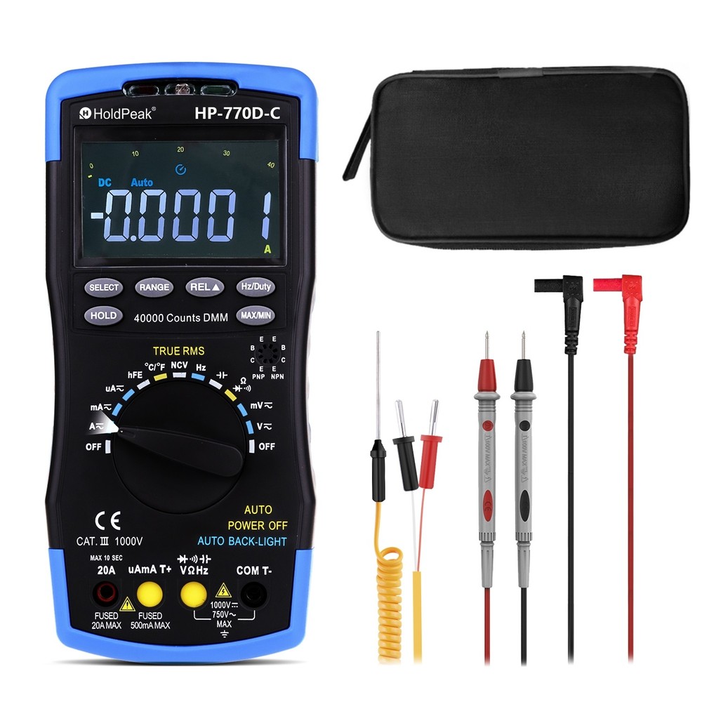 Digital Multimeter 40000count TRMS Auto Range Ohm AC DC Volt Amp Cap NCV  Tester