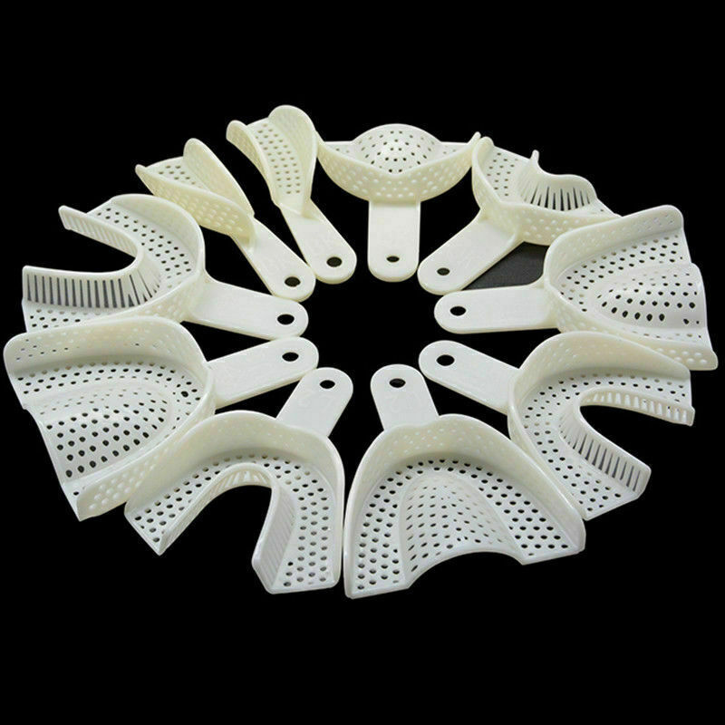 Dental Plastic Impression Trays Disposable Without Mesh Holder Upper Lower 1pair