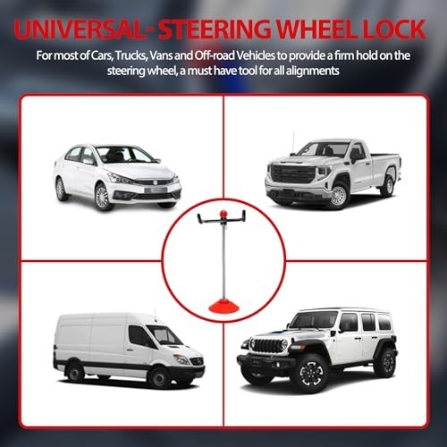 Adjustable Steering Wheel Holder & Lock - Car Alignment Tool for Trucks, Vans &