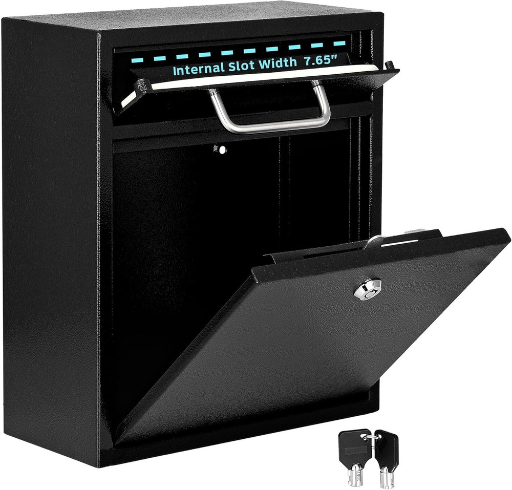 Wall Mount Mailbox Mailbox W/ Lock & Keys- Durable Wall Mounted Locking Mailbox