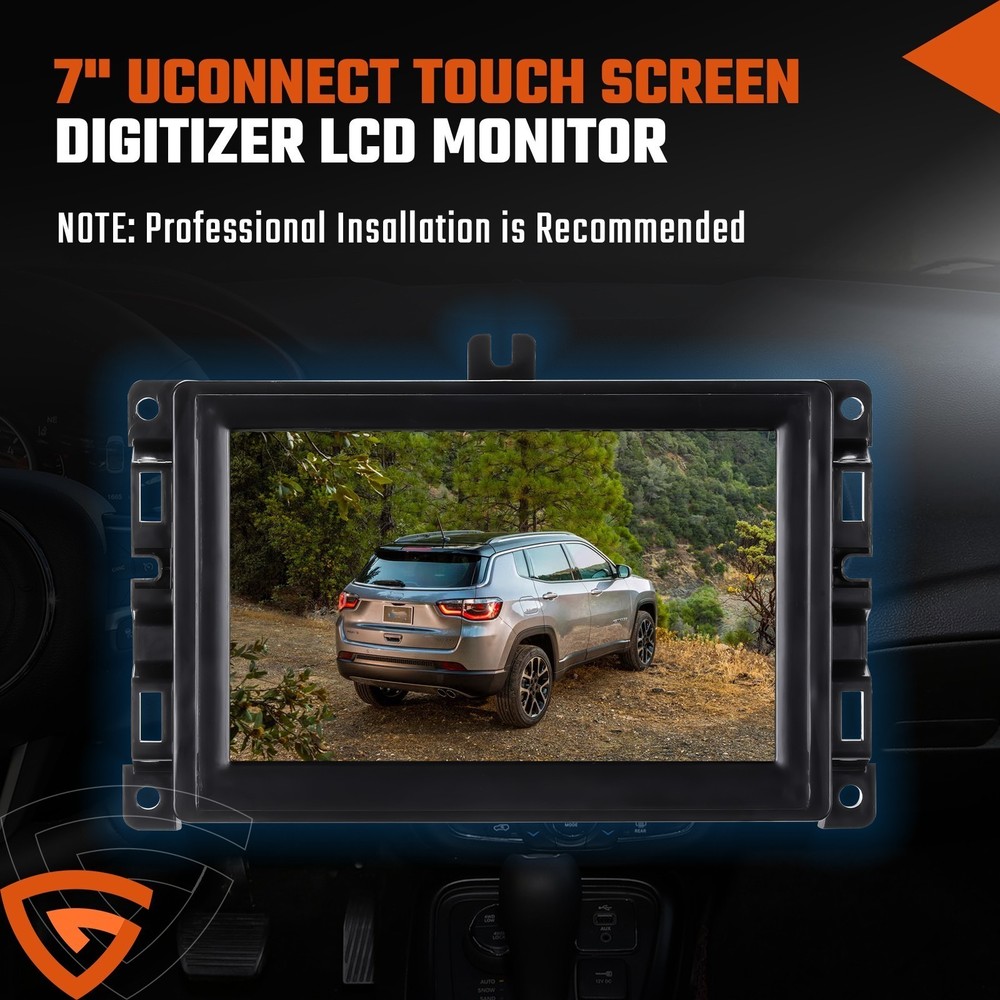 7" LCD Touch Screen w/ Frame For 2018-2020 Jeep Compass Radio Navigation Replace