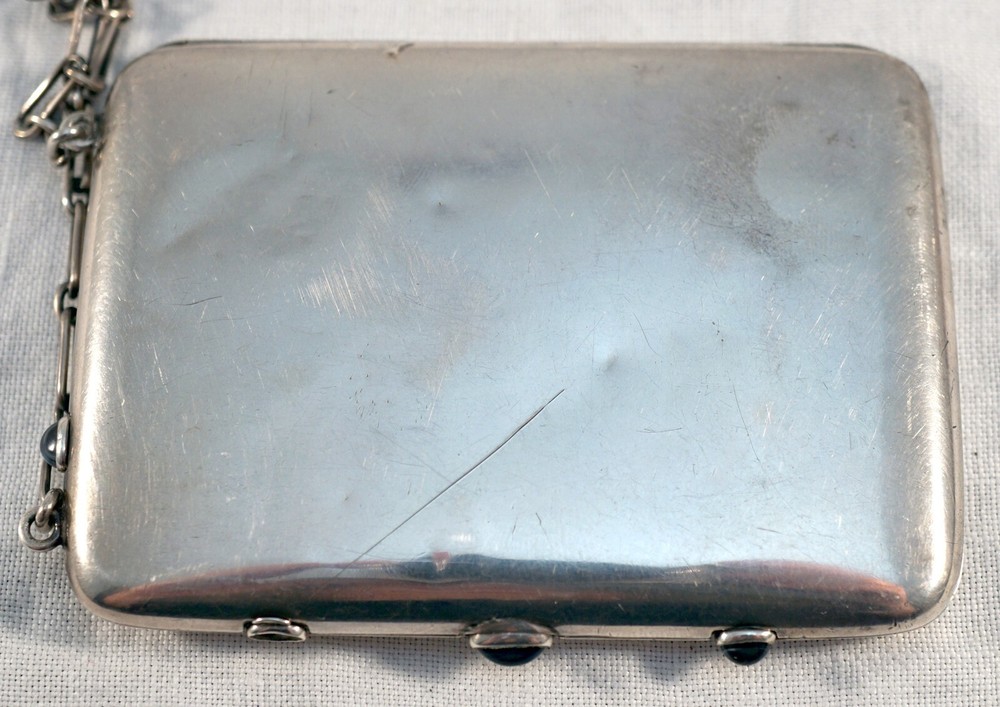 Sterling Silver Chatelaine / Compact Gilding inside Wightman & Hough 1856-1920's