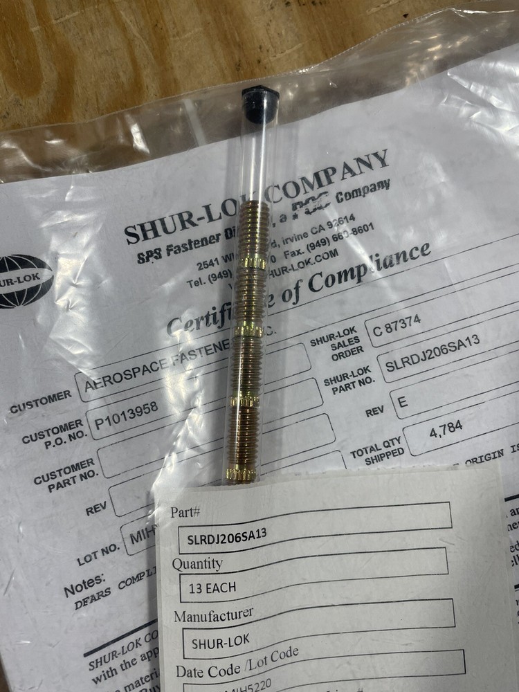 SLRDJ206SA13 SHUR-LOK INSERT 13PC