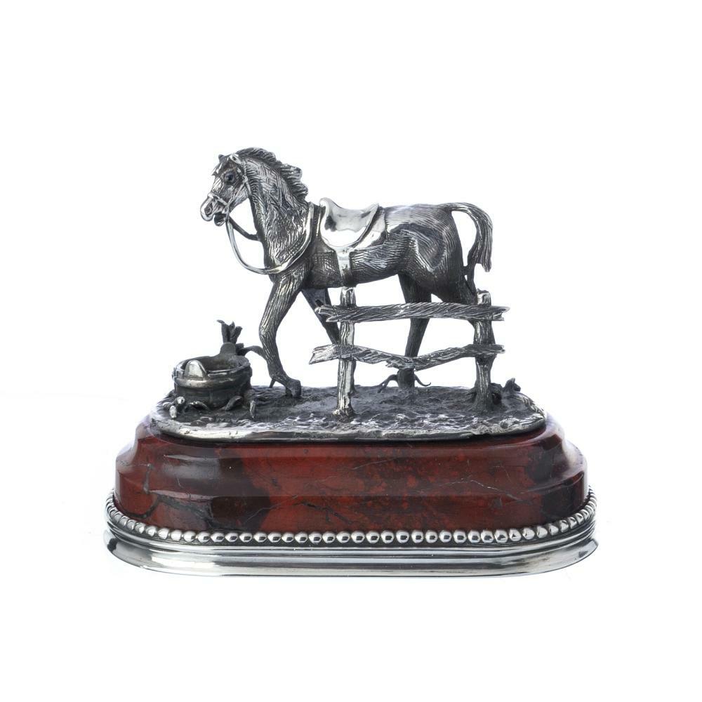 Russian silver sculpture 'horse', 19thC