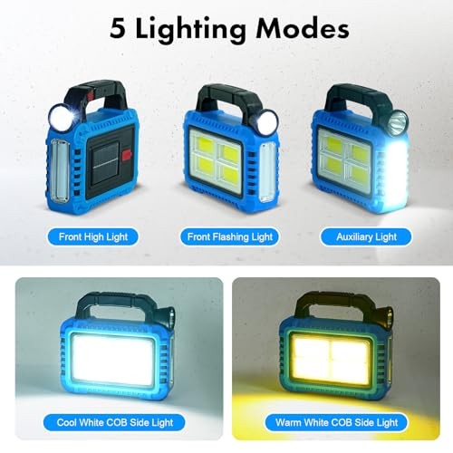 Solar Lantern, LED Flashlight for Power Outages, Portable Camping 4 Pack