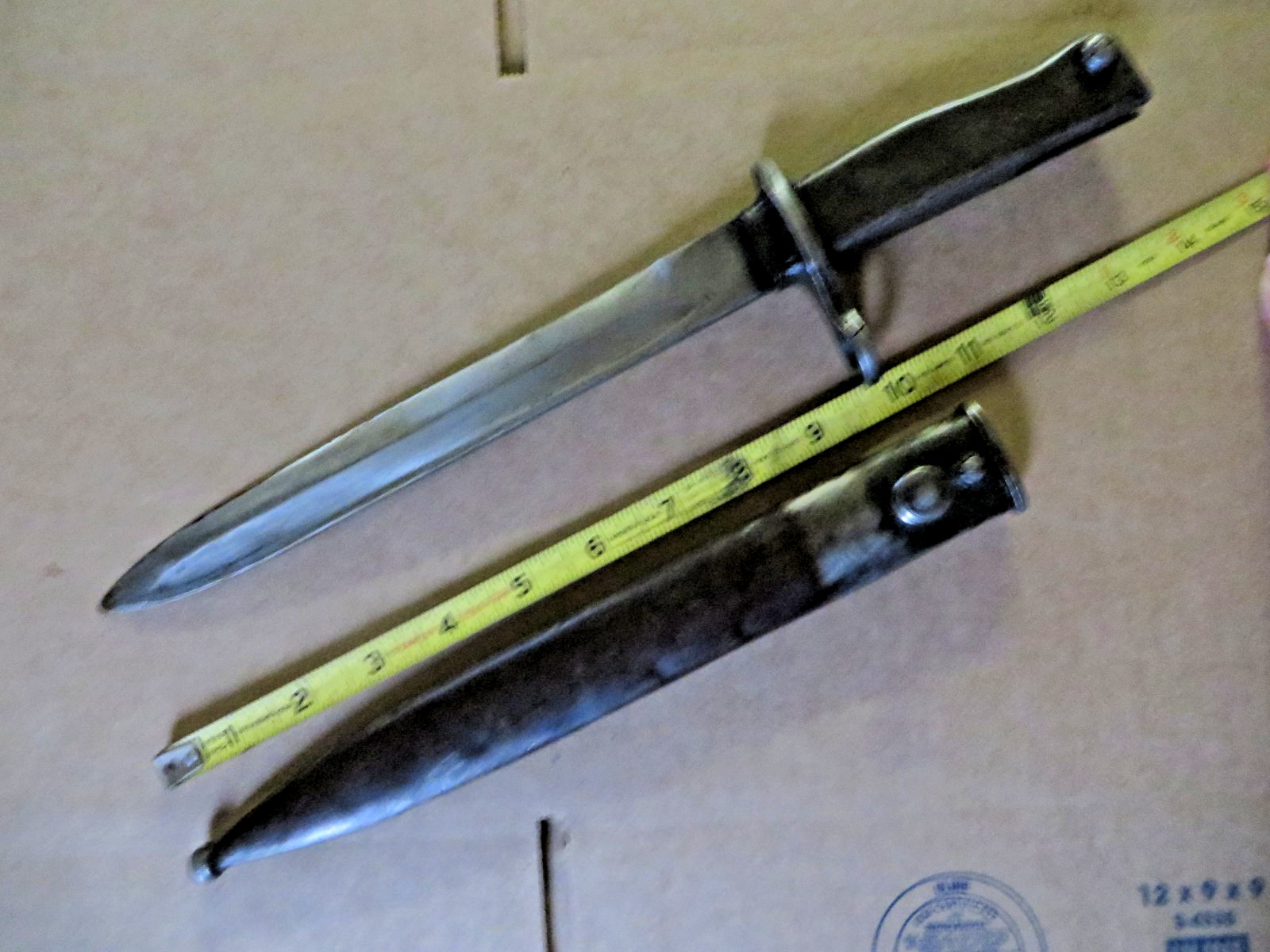 WWI GERMAN ERSATZ BAYONET Very Good Original Condition (crack on mount ring)