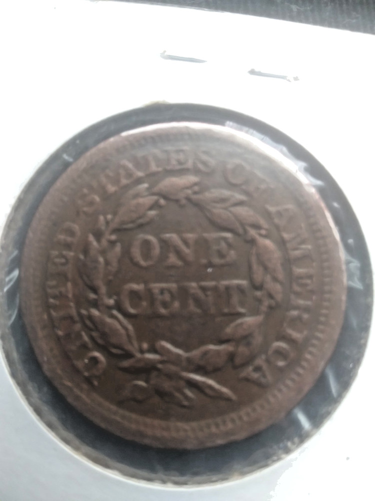 1856 Large One Cent Coin - Rare Mis-Aligned Die Strike Error