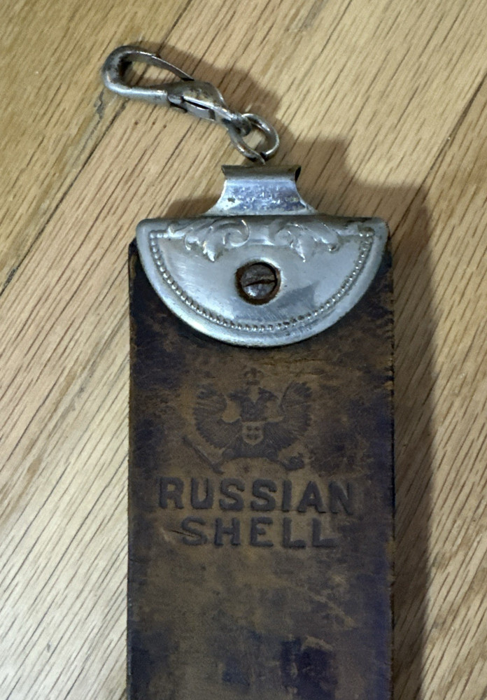 Russia Shell Leather Barber Strap