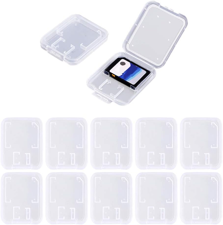 Clear Plastic Memory Card Case Compatible with SD SDHC SDXC Micro White