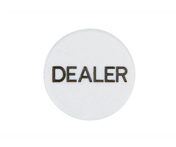 Dealer Poker Buck Button White
