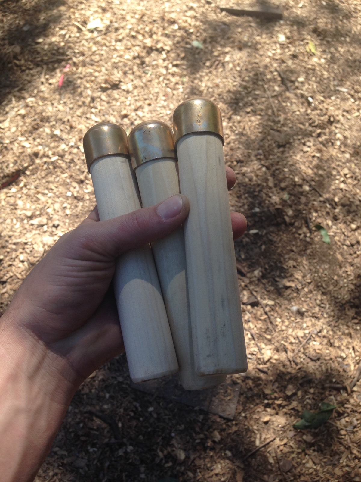 Lot of 3 1" Copper Lead Fill Knapping Boppers