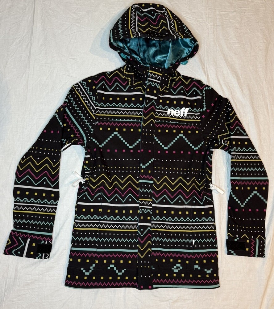 NEFF Women’s Snowboard Hooded Jacket Pac-Man Design Medium