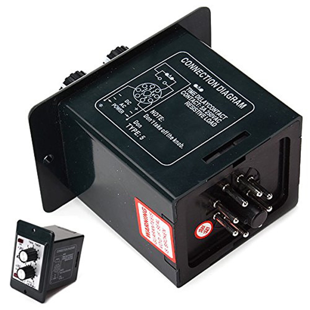 US Stock Timer ATDV-Y 12V DC 60S Second Double Time Delay Switch & Base Socket