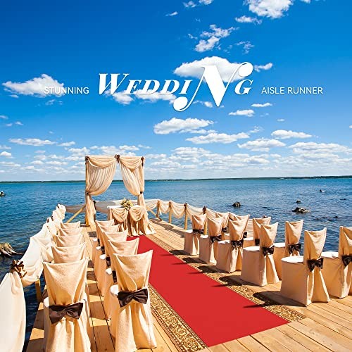 Red Carpet Runner for Party, 2.6X15 ft, 130 GSM Felt Non-Woven Fabric,